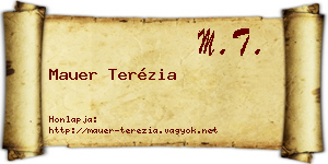 Mauer Terézia névjegykártya